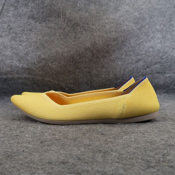 Rothy's Shoes Womens 8 Ballet Flat The Point Slip On Yellow Classic Comfort Knit - Picture 4 of 16